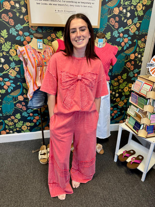 Coral Ribbon Shirt