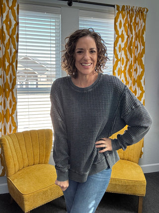 Slow Morning Black Pullover