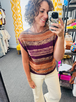 Autumn Stripe Sweater Tank