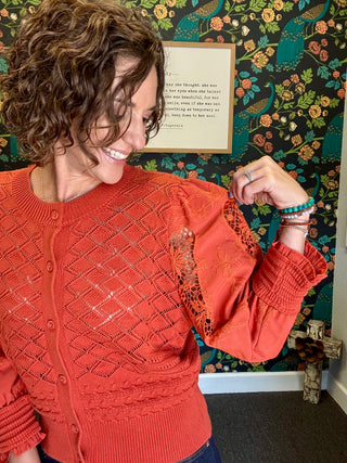 Ankara Mesh Sweater Cardigan