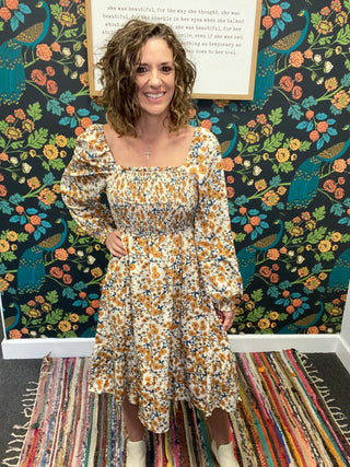 Taupe Golden Floral