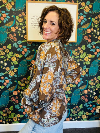 Mocha Bloom Blouse