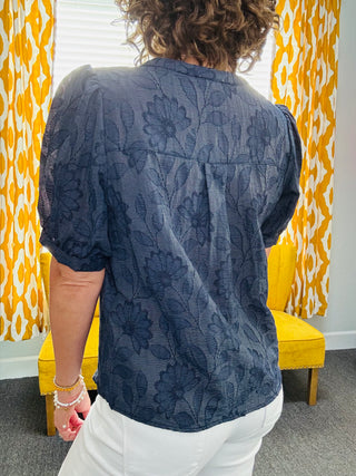 Navy Charm Blouse