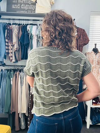 Olive Scallop Top