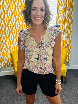 Denim Taupe SJ Top
