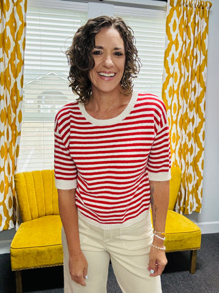 Everyday Red Stripe Top