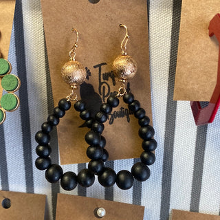Black Bead Earrings