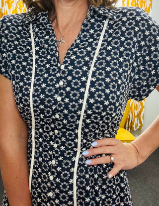 Navy Stitch Dress
