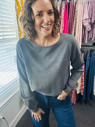 Off-Duty Charcoal Top