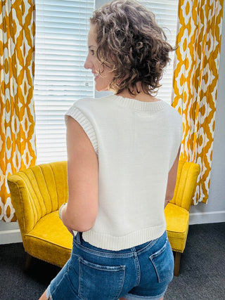 Cream Tie Sweater