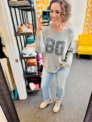 Distressed Varsity Sweater