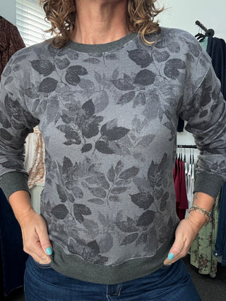 Grey Bloom Top