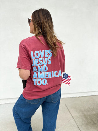 {PREORDER} Loves Jesus and America Too. Tee