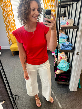 Fiery Red Eve Top
