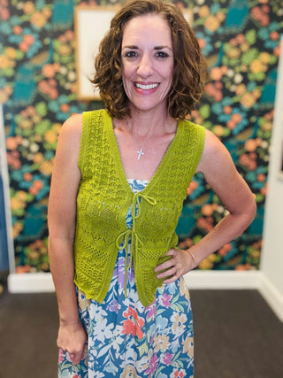 Green Crochet Vest