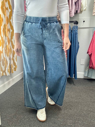 Washed Denim Weekend Pants