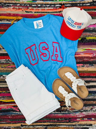 Vintage Blue USA Tee