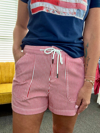 Red Stripe Buffy Shorts