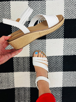 What About Now White Sandal