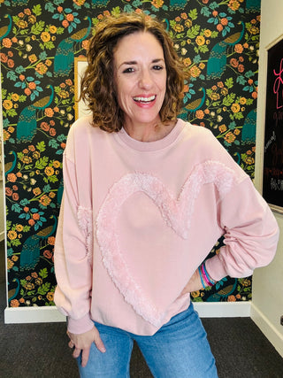 Rosé All Day Heart Pullover