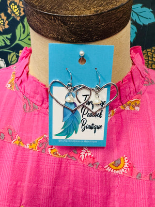 Pearl Heart Earrings