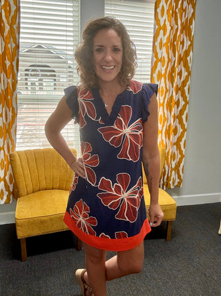 Navy Pop Dress