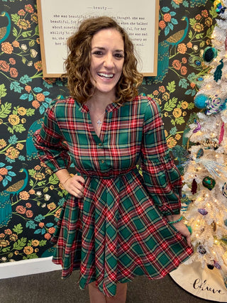 Green Plaid Holiday Dress