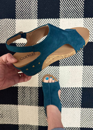 Teal Suede Carley Wedge