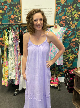 Purple Gauzy Maxi Dress