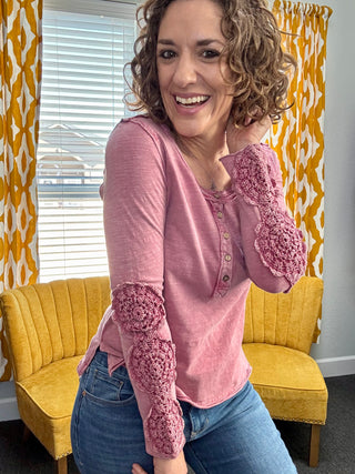 Magenta Crochet Top