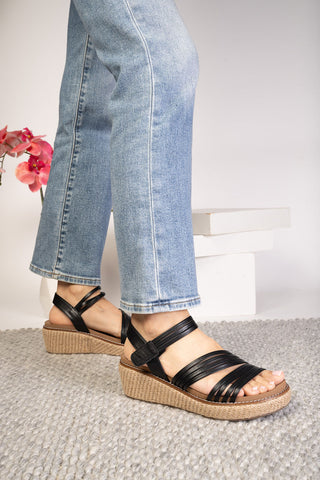 What About Now Black Sandal