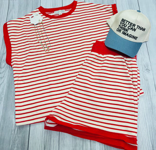 Red Striped Shorts