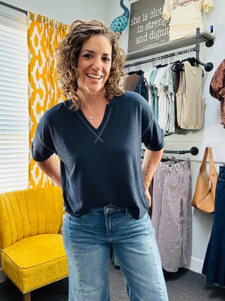 Midnight Stitch Top