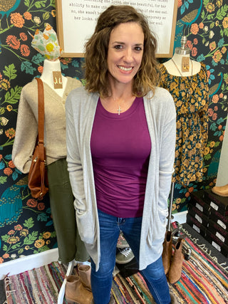 Heather Gray Long Cardigan