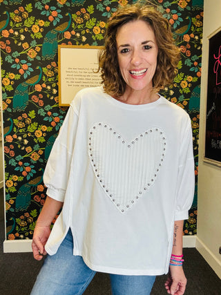 Sweet Studded Heart Top