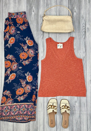 Navy + Rust Pants