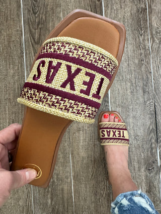 TEXAS Sandals - Burgundy