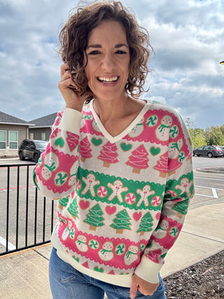 Pink Gingerbread Sweater