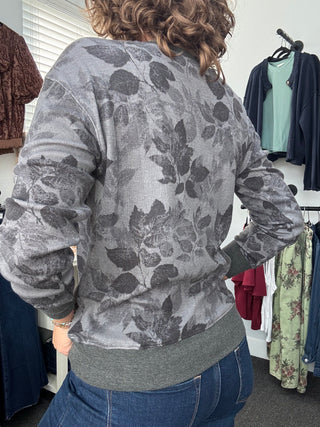 Grey Bloom Top