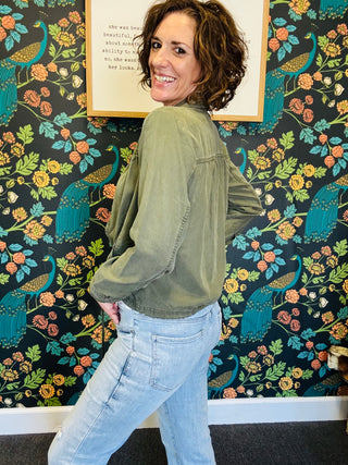 Olive Button Up Jacket