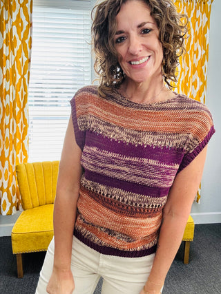 Autumn Stripe Sweater Tank