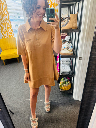 Camel Suede Dress