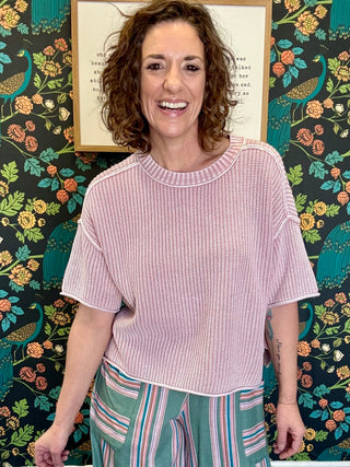 Rosewater Ribbed Top