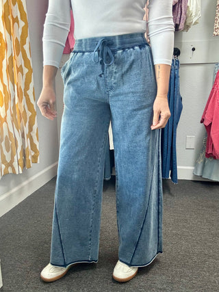 Washed Denim Weekend Pants