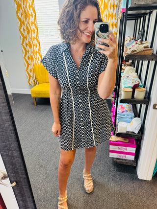 Navy Stitch Dress