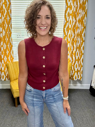 Burgundy Brady Vest