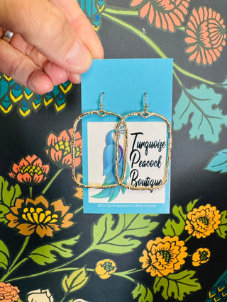 Hammered Rectangle Earrings