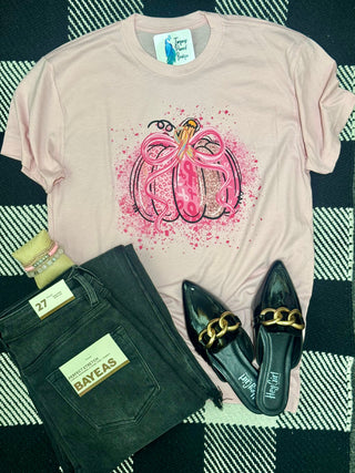 Pink Ribbon Pumpkin Tee