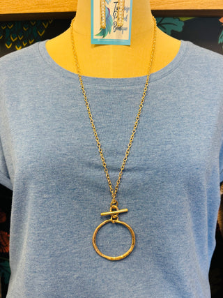 Gold Anchor Lock Necklace