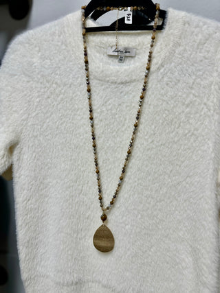 Taupe + Lavender  Necklace